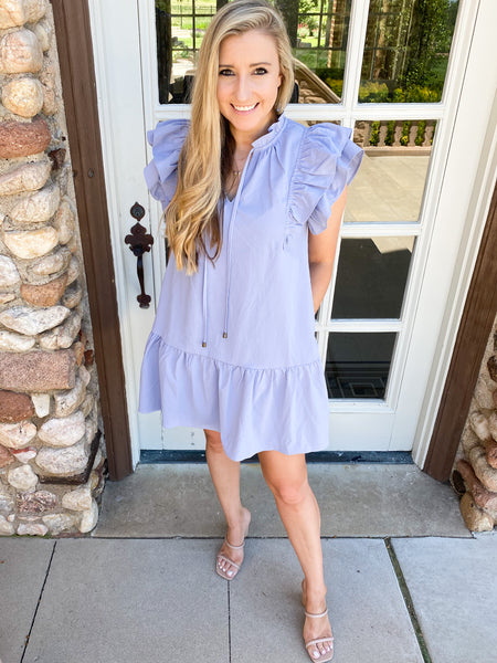 Kelsey Ruffle Sleeve Mini Dress