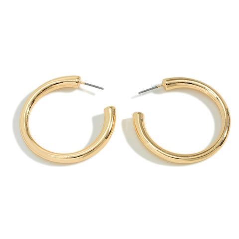 Gold Metal Hoop Earrings