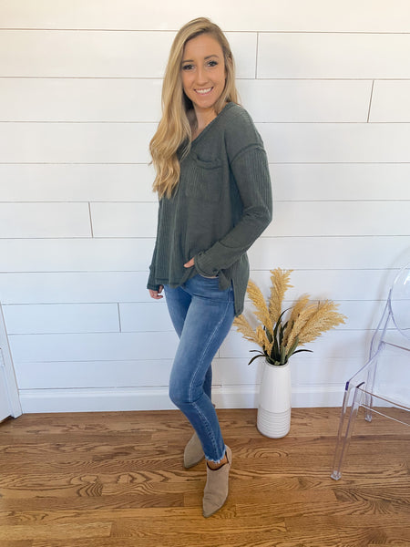 Posy Waffle Knit Top