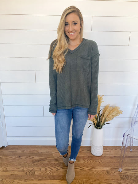Posy Waffle Knit Top