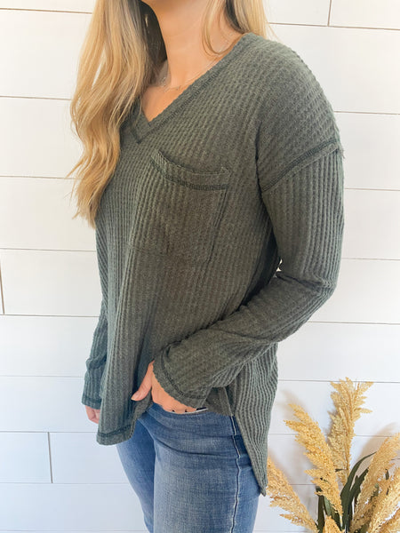 Posy Waffle Knit Top