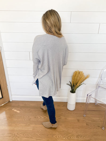 Alana Ribbed Hi Low Long Sleeve Top