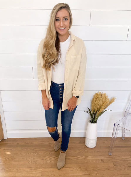 Quinn Gauze Button Down Shirt
