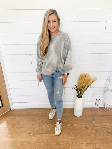 Bryce Raglan Sleeve Striped Top