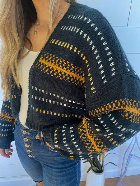 Boho Crop Cardigan Sweater