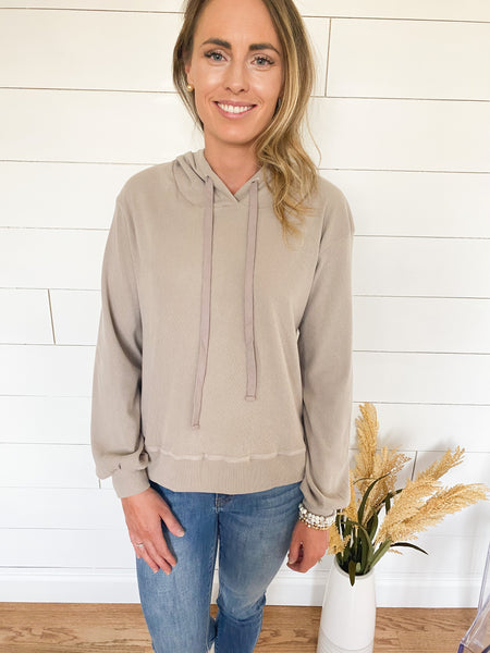 Sophia Ribbed Knit Hoodie