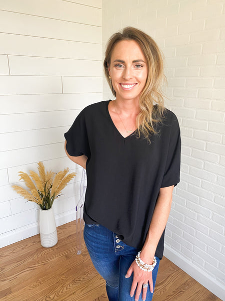 Evie Solid V-Neck Top