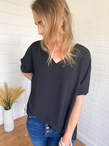 Evie Solid V-Neck Top